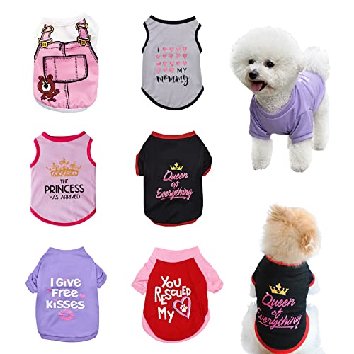 KATOLK 6 Pack Dog Clothes for Small Dogs Boy and Girl, Soft and Breathable Puppy Kitten Dog Shirts with Letters for Pet Dogs Cats, Summer Dog T-Shirts Apparel Sleeveless Vests for Chihuahua Yorkies KATOLK 6 Pack Dog Clothes for Small Dogs Boy and Girl, Soft and Breathable Puppy Kitten Dog Shirts with Letters for Pet Dogs Cats, Summer Dog T-Shirts Apparel Sleeveless Vests for Chihuahua Yorkies von Keyoung