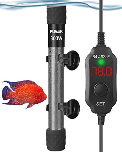 Keyoung Kulife Fumak 300W Adjustable Aquarium Heater Super Short Submersible Fish Tank Heater Fish Heater with LED Digital Display Thermostat, for Tanks 40-60 Gallons von Keyoung