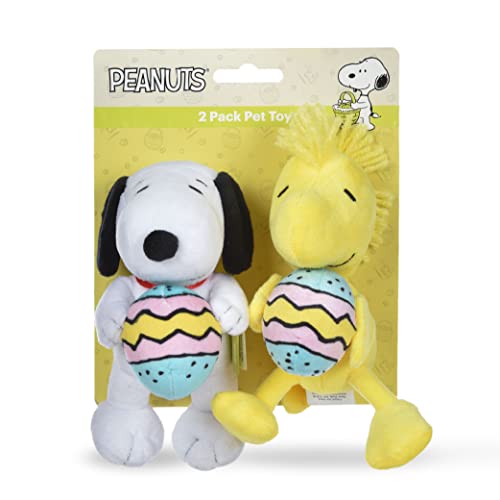 Peanuts for Pets Easter 6" Snoopy & Woodstock Spring AST Plush Squeaker Toy 2PC | Peanuts Dog Toys, Snoopy & Woodstock with Easter Eggs| Easter Dog Gifts | Snoopy Toys for Dogs von Keyoung