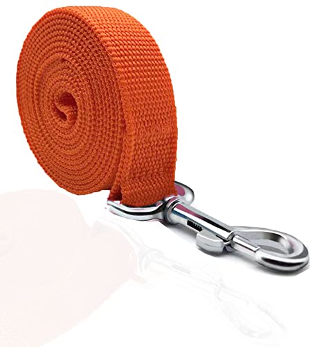 TAIAN 4FT/5FT/6FT Strong Dog Leash, Nylon Dog Leashes for Small Medium Large Dogs (3/4 in x 5 ft, Orange) von Keyoung