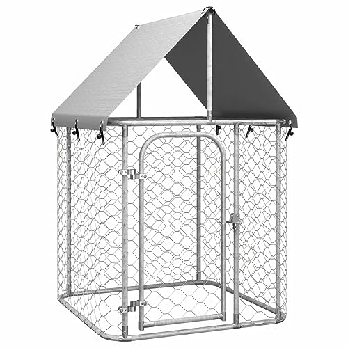 Keyroto Hundekäfig für den Außenbereich mit Dach, Hundebox für den Außenbereich, 100 x 100 x 150 cm von Keyroto
