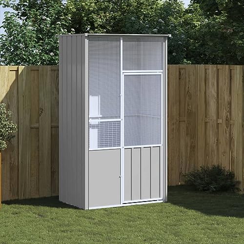 Keyroto Vogelkäfig groß Papageienkäfig Vogelvoliere außen Wellensittich käfig Verzinkter Stahl-115 x 78 x 200 cm von Keyroto