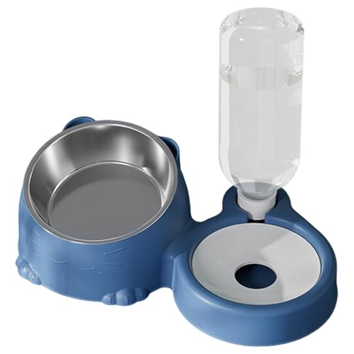 Katze Futternapf Und Wassernapf Set, Geneigtes Katzenfutter Und Wassernapf Set, Futternapf Katze Erhöht Mit Wasserspender Und Edelstahlnapf Für Haustiere, Hunde, Welpen Katze Futternapf Und Wassernapf Set, Geneigtes Katzenfutter Und Wassernapf Set, Futternapf Katze Erhöht Mit Wasserspender Und Edelstahlnapf Für Haustiere, Hunde, Welpen von Keyubria