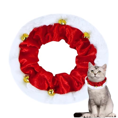 Keyubria Hund Weihnachtshalsband,Haustierkatzenhalsband Für Feiertage - Weihnachts Haustierhalsband Mit Glöckchen Für Indoor, Zuhause, Hochzeit, Festival Und Training von Keyubria