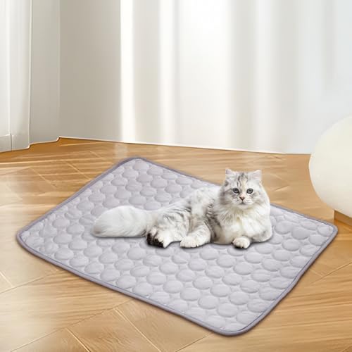 Keyubria Kühlmatte Für Hund, Kühldecke Hunde, Kühlmatte Für Haustiere, Eisdecke Für Hunde, Tragbare Saugfähige Atmungsaktive Decke, Um Hundewelpen Im Sommer Kühl Zu Halten L von Keyubria