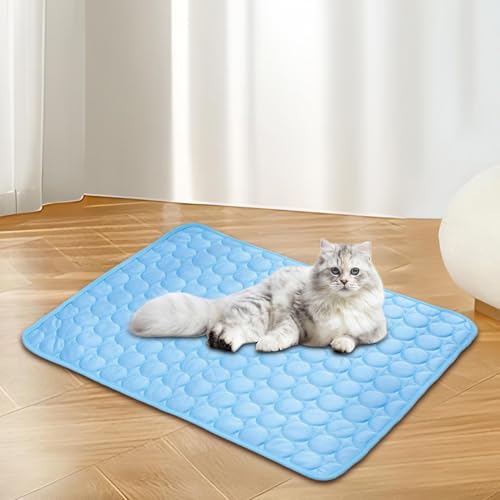 Keyubria Kühlmatte Für Hund, Kühldecke Hunde, Kühlmatte Für Haustiere, Eisdecke Für Hunde, Tragbare Saugfähige Atmungsaktive Decke, Um Hundewelpen Im Sommer Kühl Zu Halten M von Keyubria