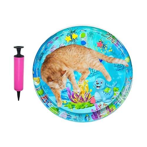 Keyubria Wassermatte Katze, Katzen Spielmatte Wasser, Sensorische Wasser Spielmatte, Verdickte Katzen und Hundespielzeuge mit Luftpumpe, Aufblasbare Wassermatte fürKatzen Hunde Kinder105cm Keyubria Wassermatte Katze, Katzen Spielmatte Wasser, Sensorische Wasser Spielmatte, Verdickte Katzen und Hundespielzeuge mit Luftpumpe, Aufblasbare Wassermatte fürKatzen Hunde Kinder105cm von Keyubria