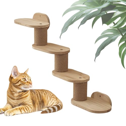Kletterwand für Katzen, Katzen-Wandregale aus Holz, Wand Montierte KatzeKletterregal Mit 4-Stufen Stabile Wandmöbel für Kätzchen und Erwachsene Katzen 80 x 48 x 15,3 cm Kletterwand für Katzen, Katzen-Wandregale aus Holz, Wand Montierte KatzeKletterregal Mit 4-Stufen Stabile Wandmöbel für Kätzchen und Erwachsene Katzen 80 x 48 x 15,3 cm von Keyubria