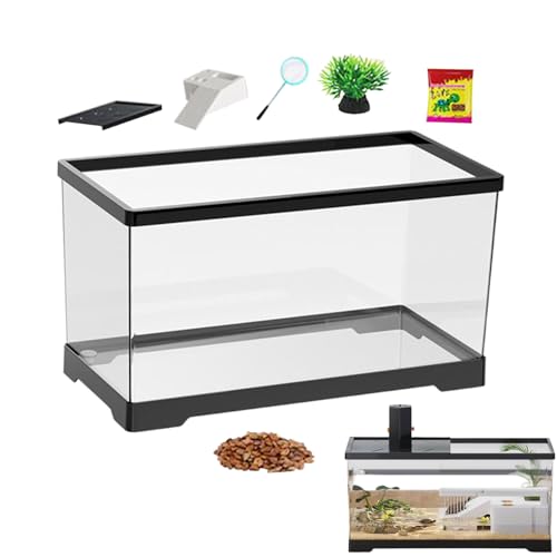 Schildkrötenbecken, Reptilien Terrarium Set, Schildkröten-Aquarium mit Sonnenplattform und Bodenentwässerung, Reptilienbecken für Amphibien, Schlangen, Geckos, Chamäleons, Frösche, 29x17,5x18cm Schildkrötenbecken, Reptilien Terrarium Set, Schildkröten-Aquarium mit Sonnenplattform und Bodenentwässerung, Reptilienbecken für Amphibien, Schlangen, Geckos, Chamäleons, Frösche, 29x17,5x18cm von Keyubria