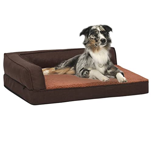 Hundebett, Matratze für Hundebett, Katzenbett, Hundebett, ergonomische Matratze, 60 x 42 cm, Fleece, Leinenoptik von Keyur