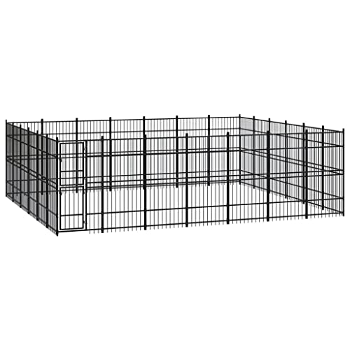 Hundehütte für den Außenbereich, Laufstall für Hunde, Welpen, Hundehütte für den Außenbereich, Stahl, 38,71 m² von Keyur