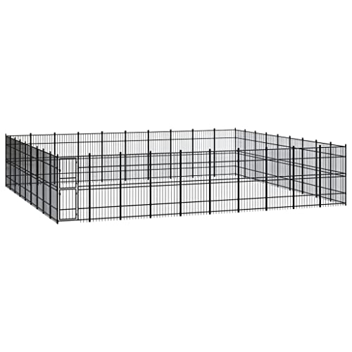 Hundehütte für den Außenbereich, Laufstall für Hunde, Welpen, Hundehütte für den Außenbereich, Stahl, 82,94 m² von Keyur