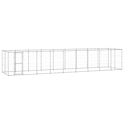 Hundehütte für den Außenbereich, Laufstall für Hunde, Welpen, Zwinger, verzinkter Stahl, 21,78 m² von Keyur