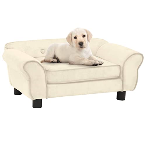 Keyur Sofa für Hunde, Hundebett, Hundebett, Katzenbett, Sofa, für Hunde, cremefarben, 72 x 45 x 30 cm, Plüsch von Keyur