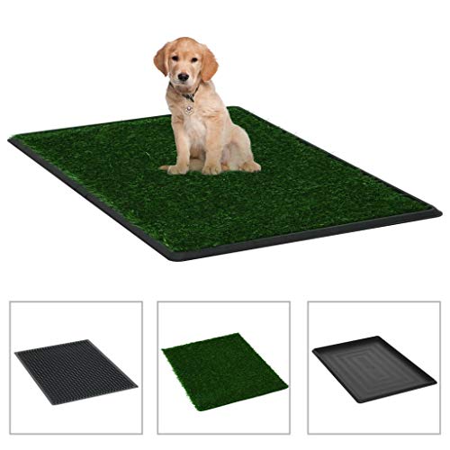 Keyur Welpentraining-Tablett für Haustiere, 2 Stück mit Tablett und Kunstrasen, Grün, 76 x 51 x 3 cm von Keyur