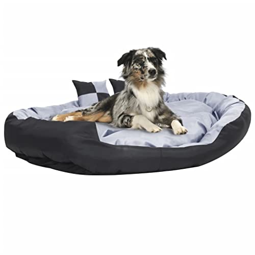 Sofa für Hunde, Hundebett, Bett für Hunde, Katzen, Haustiere, wendbar, waschbar, für Hunde, Grau und Schwarz, 150 x 120 x 25 cm von Keyur