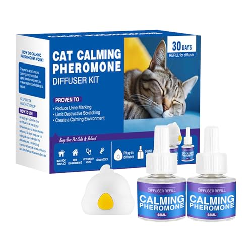 Beruhigender Pheromon-Diffusor für Katzen – 60 Tage Stecker-Stressabbau, Katzen-Nachfüllung, entspannender Katzen-Diffusor, tröstet alle Rassen und reduziert Beruhigungshilfen für das Verhalten von von Kezvmhy