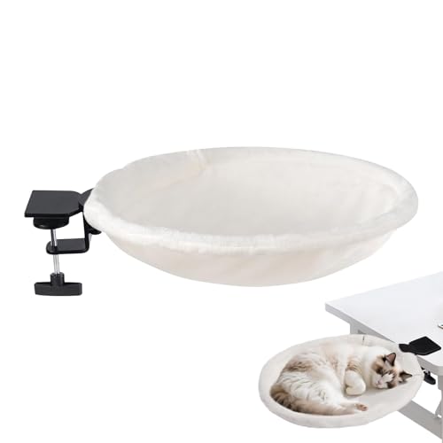 Kezvmhy Katzen-Schreibtischbett | Katzenhängematte mit 180-Grad-Drehung, 25 kg Tragfähigkeit | Ergonomisches Design für Katzen, Wohnzimmer, Schlafzimmer, Büro, Fensterscheibe, Veranda, Bücherregal | von Kezvmhy