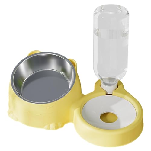 Kezvmhy Katzenfutter- und Wassernapf, Wasser- und Ködernapf, Katzenfutter- und Wassernapf, abgewinkelter Futternapf für Welpen, Edelstahl-Futternapf und automatische Wasserzufuhrschale für Hunde von Kezvmhy