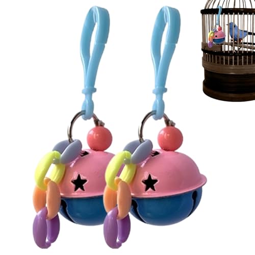 Vogelspielzeugglocke - Vogelspielzeug Glocke, Papagei Spielzeug für Spielzeugkäfig | Acryl und Metall Vogelkäfig Anhänger Kauspielzeug Wohnkultur und Türanhänger, kleines Vogelspielzeug Bauch Papagei von Kezvmhy