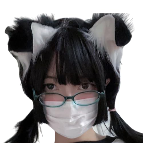 [Kfwfuaee] Einzigartiger Hut mit pelzigen Hundeohren für den verstellbaren Kopf für Anime-Fans und einzigartige Modeliebhaber von Kfwfuaee