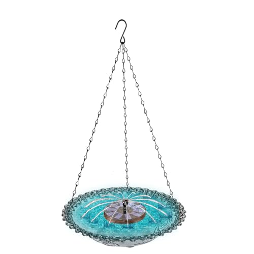 Kfwfuaee Solar Power Garden Fountain Vogelhilfe Hanging Design Für Außenverwaltung ABS Eichhörnchen Freundliche Wasserquelle Outdoor Vogelhäuschen Für Wilde Vögel Und Eichhörnchen von Kfwfuaee