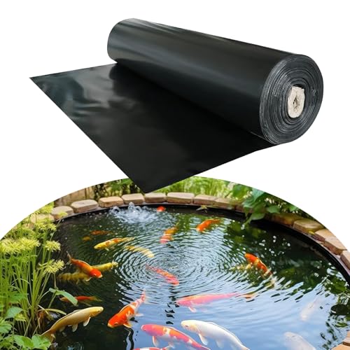 Kgfvesdc Flexible vorgeschnittene Teichfolie, Gartenteichfolie, HDPE Teichplane Folie, Schwarz Teichfolien Flexibel Dichtungsfolie, Schwimmteich Folie Gartenteich, Wiederverwendbar Folie (8×23m) von Kgfvesdc
