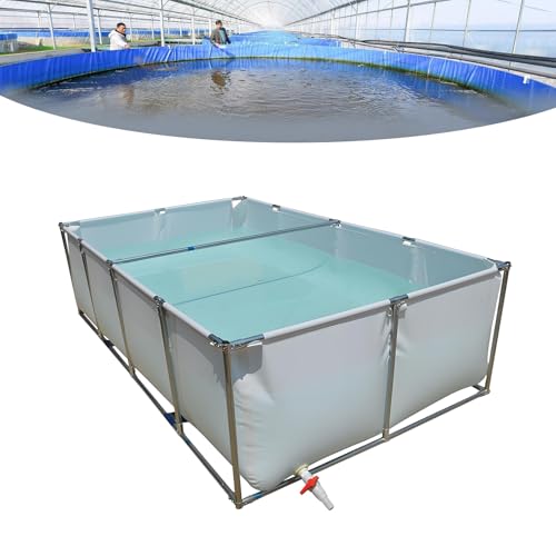 Kgfvesdc PVC Teichfolie Fischteich Aus Segeltuch(H:0.5m),Leinwand-AußEnfischteich,Leicht Zu Falten,Langlebig,FüR Koizucht, Aquakultur-Wassertank-Zisterne, Pool-Teich FüR Landwirtschaftliche Nutzung von Kgfvesdc