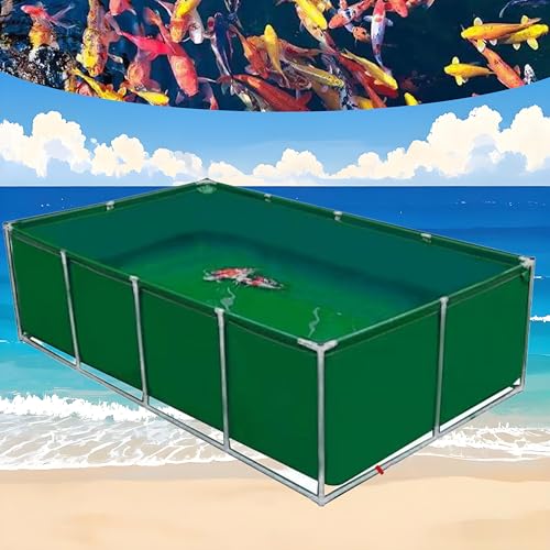 Kgfvesdc PVC Teichfolie Fischteich Aus Segeltuch(H:0.5m),Leinwand-AußEnfischteich,Leicht Zu Falten,Langlebig,FüR Koizucht, Aquakultur-Wassertank-Zisterne, Pool-Teich FüR Landwirtschaftliche Nutzung von Kgfvesdc