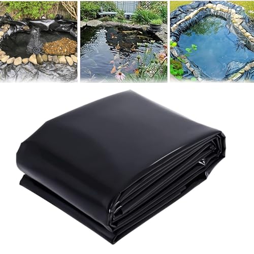 Kgfvesdc große Fischteichfolie, wasserdichte Teichfolie, Gartenteich Teichplane, Dichtungsfolie Teichmembran, Schwarz HDPE Teichfolien Schwerlast, widerstandsfähiges Material, Wiederverwendbar Folie von Kgfvesdc