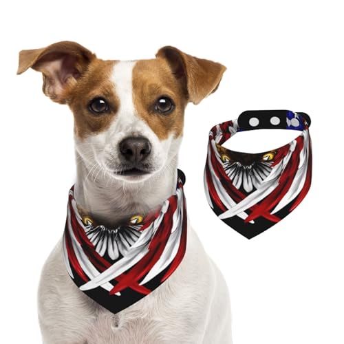 Bandana mit USA-Flagge, Patriotisches Adler, verstellbar, für Jungen und Mädchen, geeignet für Katzen und Hunde, Haustierzubehör von Khkbnb