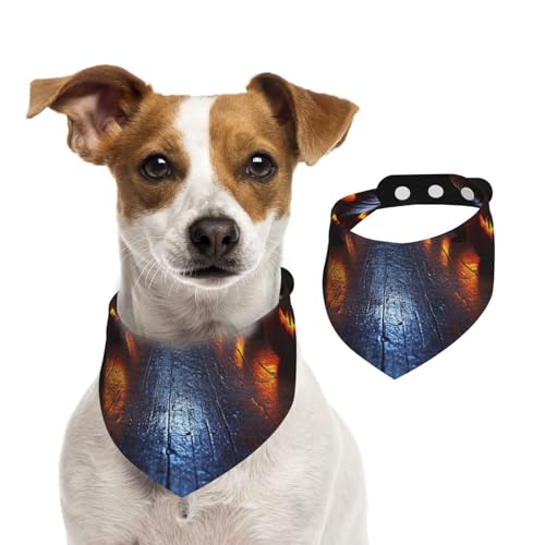 Halloween-Kürbisgrüße Hundehalstuch, verstellbar, für Jungen und Mädchen, geeignet für Katzen und Hunde, Haustierzubehör von Khkbnb