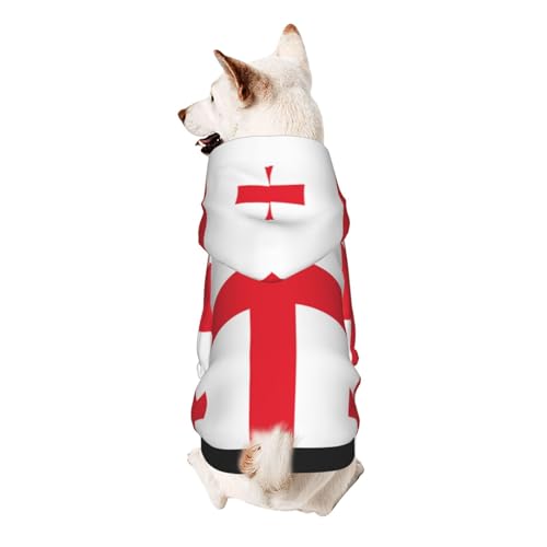 Hunde-Kapuzenpullover mit Flagge von Georgia, weich, atmungsaktiv, Haustierkleidung für kleine von Khkbnb