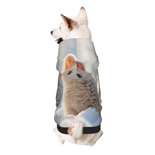 Hunde-Kapuzenpullover mit Schaf im Schnee, weich, atmungsaktiv, Haustierkleidung für kleine von Khkbnb