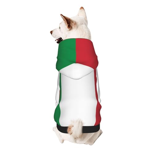 Hunde-Kapuzenpullover mit italienischer Flagge, weich, atmungsaktiv, Haustierkleidung für kleine von Khkbnb