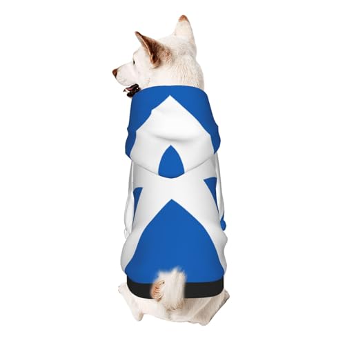 Hunde-Kapuzenpullover mit schottischer Flagge, weich, atmungsaktiv, Haustierkleidung für kleine von Khkbnb
