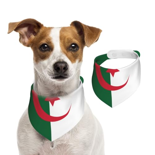 Hundehalstuch, Flagge von Algerien, verstellbar, für Jungen und Mädchen, geeignet für Katzen und Hunde, Haustierzubehör von Khkbnb