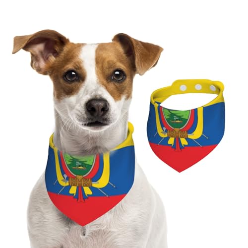 Hundehalstuch, Flagge von Ecuador, verstellbar, für Jungen und Mädchen, geeignet für Katzen und Hunde, Haustierzubehör von Khkbnb