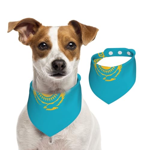 Hundehalstuch, Flagge von Kasachstan, verstellbar, für Jungen und Mädchen, geeignet für Katzen und Hunde, Haustierzubehör von Khkbnb