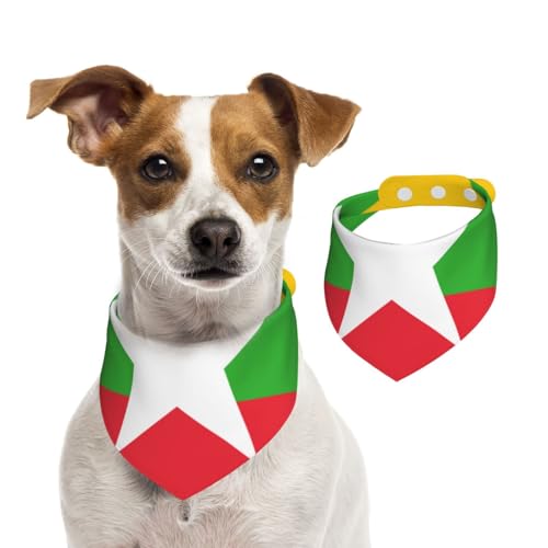 Hundehalstuch, Flagge von Myanmar, verstellbar, für Jungen und Mädchen, geeignet für Katzen und Hunde, Haustierzubehör von Khkbnb