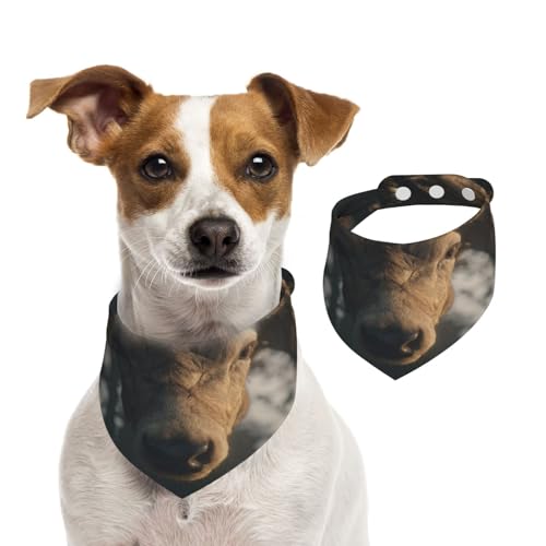 Hundehalstuch, Hirschkopf, verstellbar, für Jungen und Mädchen, geeignet für Katzen und Hunde, Haustierzubehör von Khkbnb