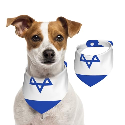 Hundehalstuch, Israel-Flagge, verstellbar, für Jungen und Mädchen, geeignet für Katzen und Hunde, Haustierzubehör von Khkbnb
