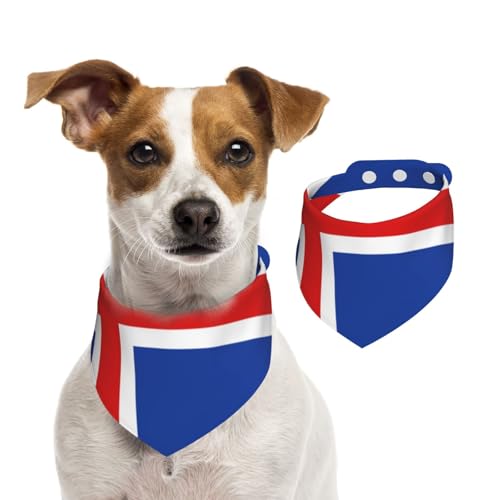 Hundehalstuch, Motiv: Flagge Islands, verstellbar, für Jungen und Mädchen, geeignet für Katzen und Hunde, Haustierzubehör von Khkbnb