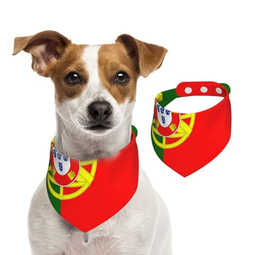 Hundehalstuch, Motiv: Flagge Portugals, verstellbar, für Jungen und Mädchen, geeignet für Katzen und Hunde, Haustierzubehör von Khkbnb