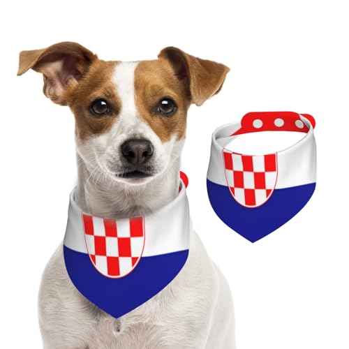Hundehalstuch, Motiv: Flagge der Republik Kroatien, verstellbar, für Jungen und Mädchen, geeignet für Katzen und Hunde, Haustierzubehör von Khkbnb