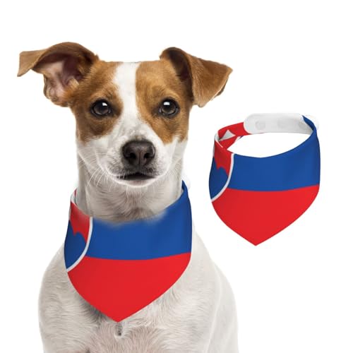 Hundehalstuch, Motiv: Flagge der Slowakei, verstellbar, für Jungen und Mädchen, geeignet für Katzen und Hunde, Haustierzubehör von Khkbnb