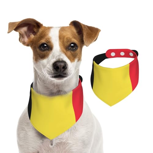 Hundehalstuch, Motiv: Flagge von Belgien, verstellbar, für Jungen und Mädchen, geeignet für Katzen und Hunde, Haustierzubehör von Khkbnb