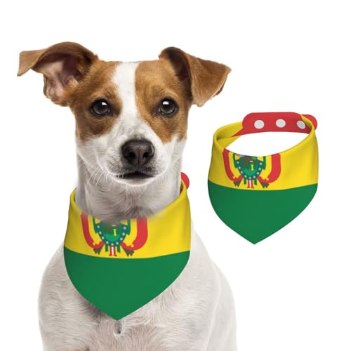 Hundehalstuch, Motiv: Flagge von Bolivien, verstellbar, für Jungen und Mädchen, geeignet für Katzen und Hunde, Haustierzubehör von Khkbnb