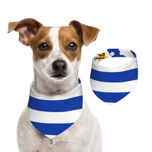 Hundehalstuch, Motiv: Uruguay-Flagge, verstellbar, für Jungen und Mädchen, geeignet für Katzen und Hunde, Haustierzubehör von Khkbnb