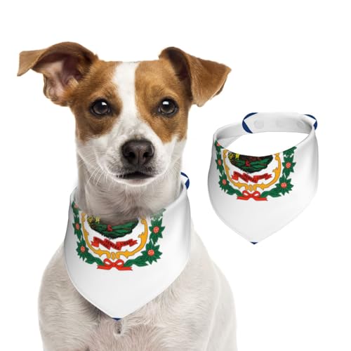 Hundehalstuch, Motiv: West Virginia-Flagge, verstellbar, für Jungen und Mädchen, geeignet für Katzen und Hunde, Haustierzubehör von Khkbnb